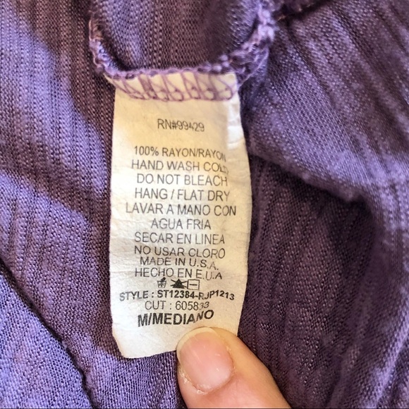 EUC Voxx New York Purple Open Back Burnout Tee, M - Picture 8 of 9